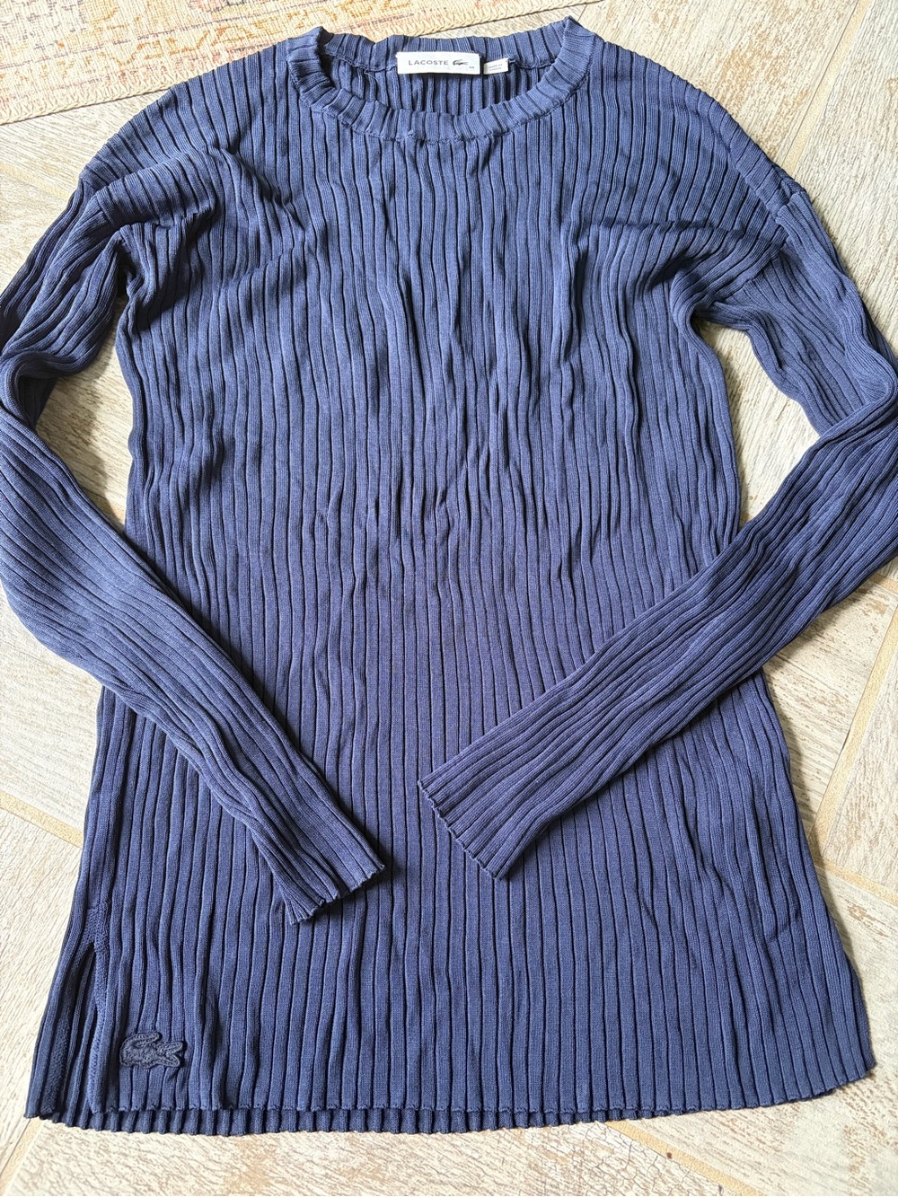 Lacoste Ribbed Long-Sleeve Sweater Navy Blue 36 small